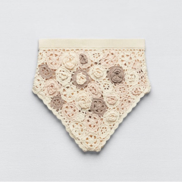 ZARA NWT FLORAL CROCHET KNIT BOTTOM AND BRALETTE TO LIMITED EDITION BIKINI M-L - Picture 5 of 6